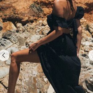 SNDYS Revolve Open back linen Maxi Dress XS